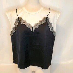 Mo &amp; Co. Women's Lace Trim Cami Tee